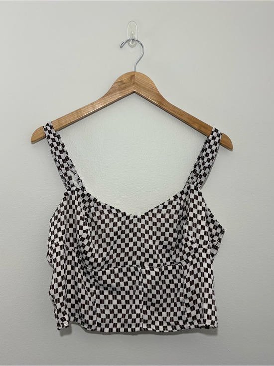 Abercrombie & Fitch Tops - Abercrombie & Fitch brown checkered print cropped tank top (large)